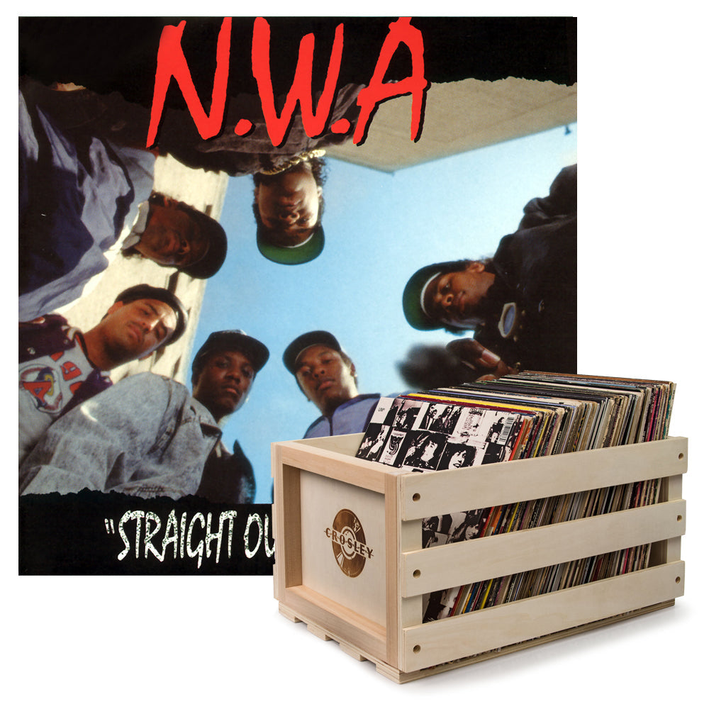 Crosley Record Storage Crate & N.W.A. Straight Outta Compton - - Vinyl Album
