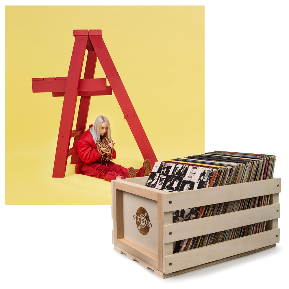 Crosley Record Storage Crate & Billie Eilish - Don'T Smile - Vinyl Album