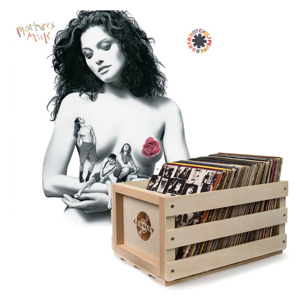 Crosley Record Storage Crate & Red Hot Chilli Peppers - - Vinly Album Bundle