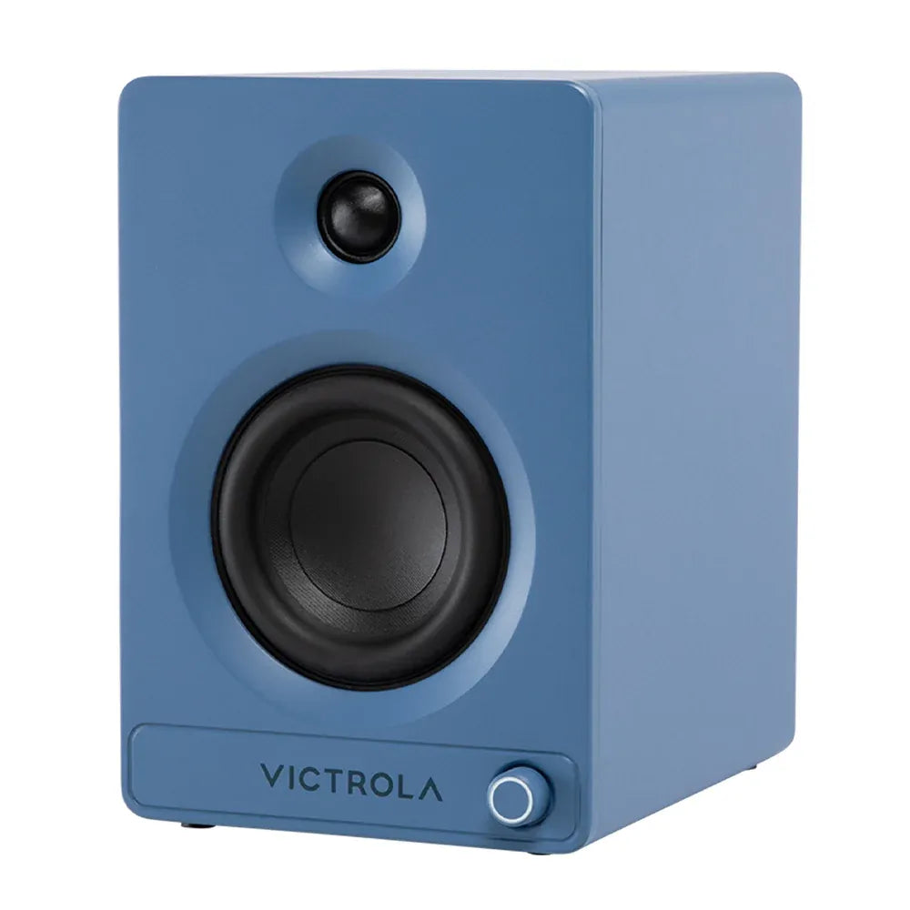 Victrola Automatic Turntable + Victrola Tempo Bookshelf Speakers Bundle - Blue