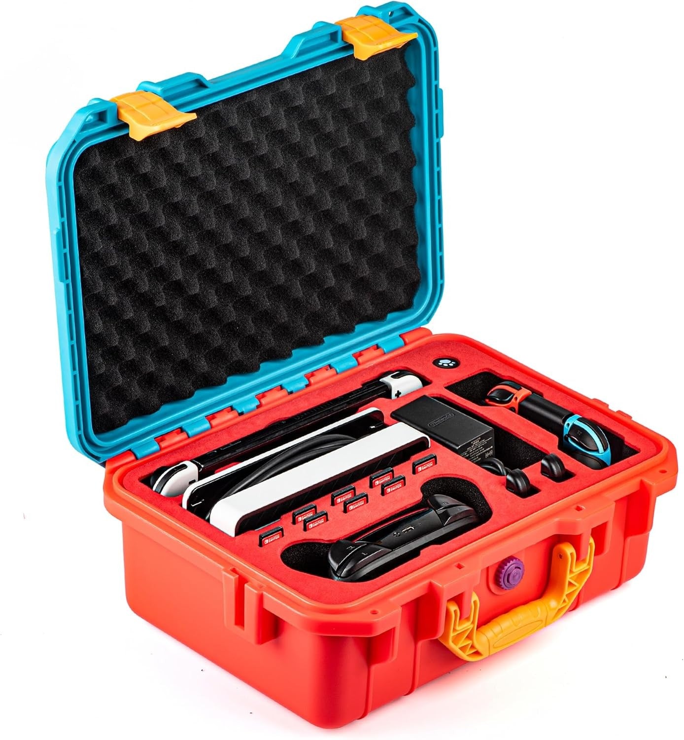 DEVASO Carrying Case for Nintendo Switch OLED Case, Professional - Red & Blue