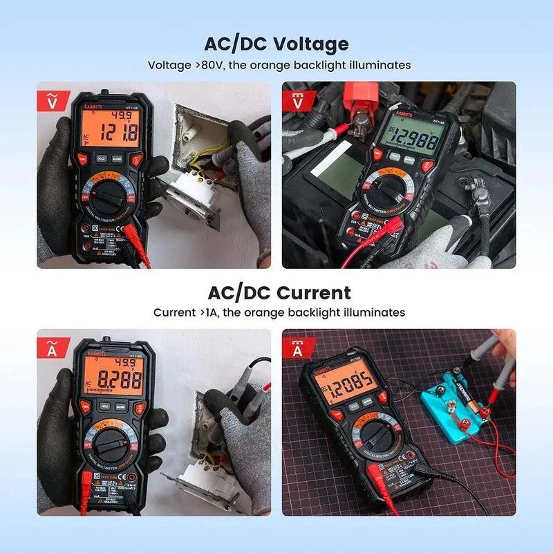 KAIWEETS HT118E Digital Multimeter TRMS 20000 Counts with Higher Resolution Auto-Ranging Voltmeter Accurately Measures Voltage Current Resistance Diodes Continuity Duty-Cycle Capacitance Temperature HT118E