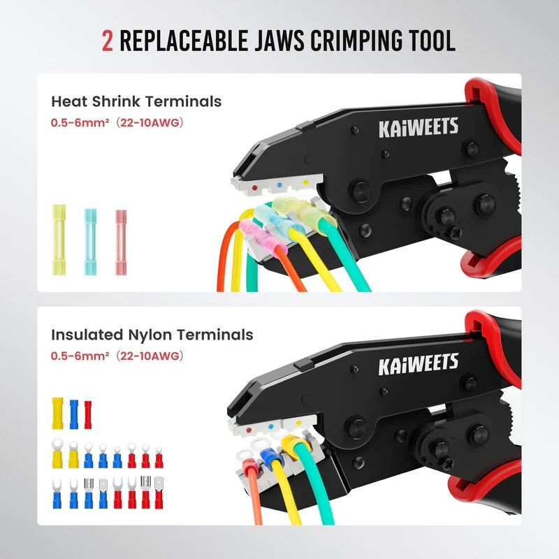 KAIWEETS KDC02 Smart Hexagonal Ferrule Crimping Tool Wire Plier Cord End