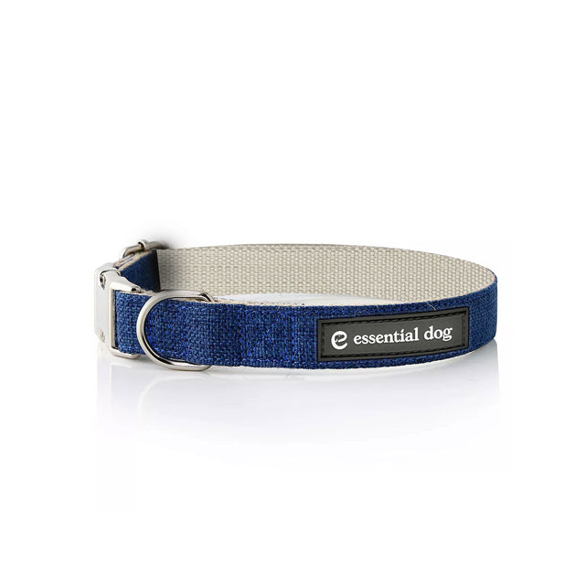 Natural Hemp & Cotton Dog Collar (Ink Blue) - #22HCBM