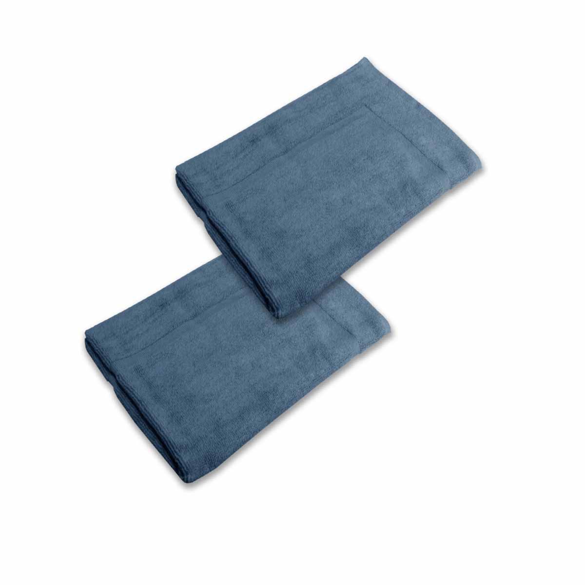 800GSM Set of 2 Cotton Bath Mats 50 x 70 cm Indigo