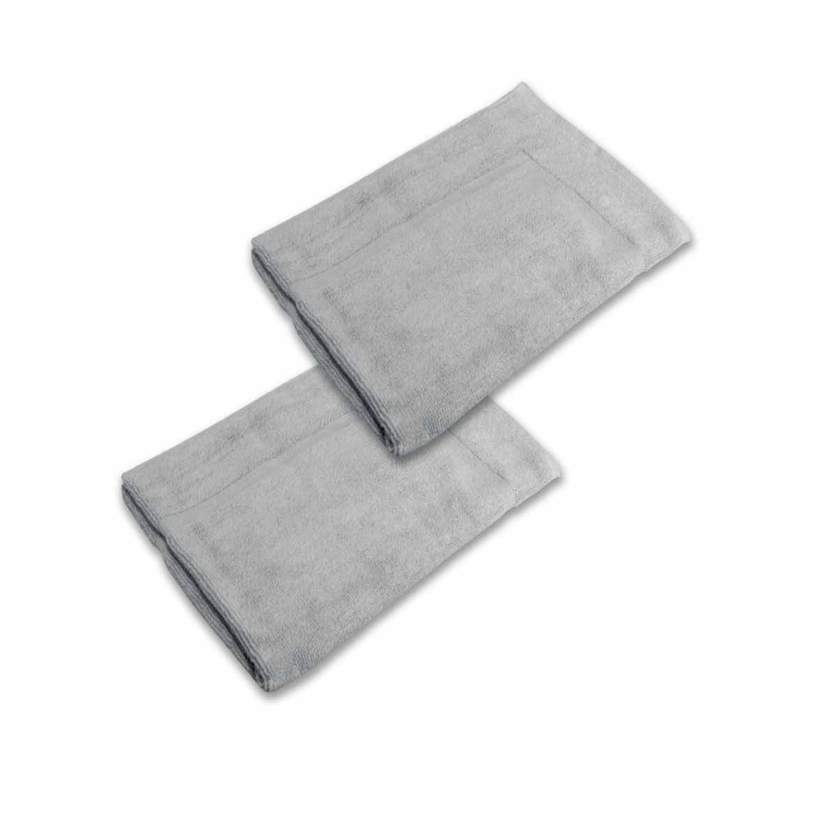 800GSM Set of 2 Cotton Bath Mats 50 x 70 cm Silver
