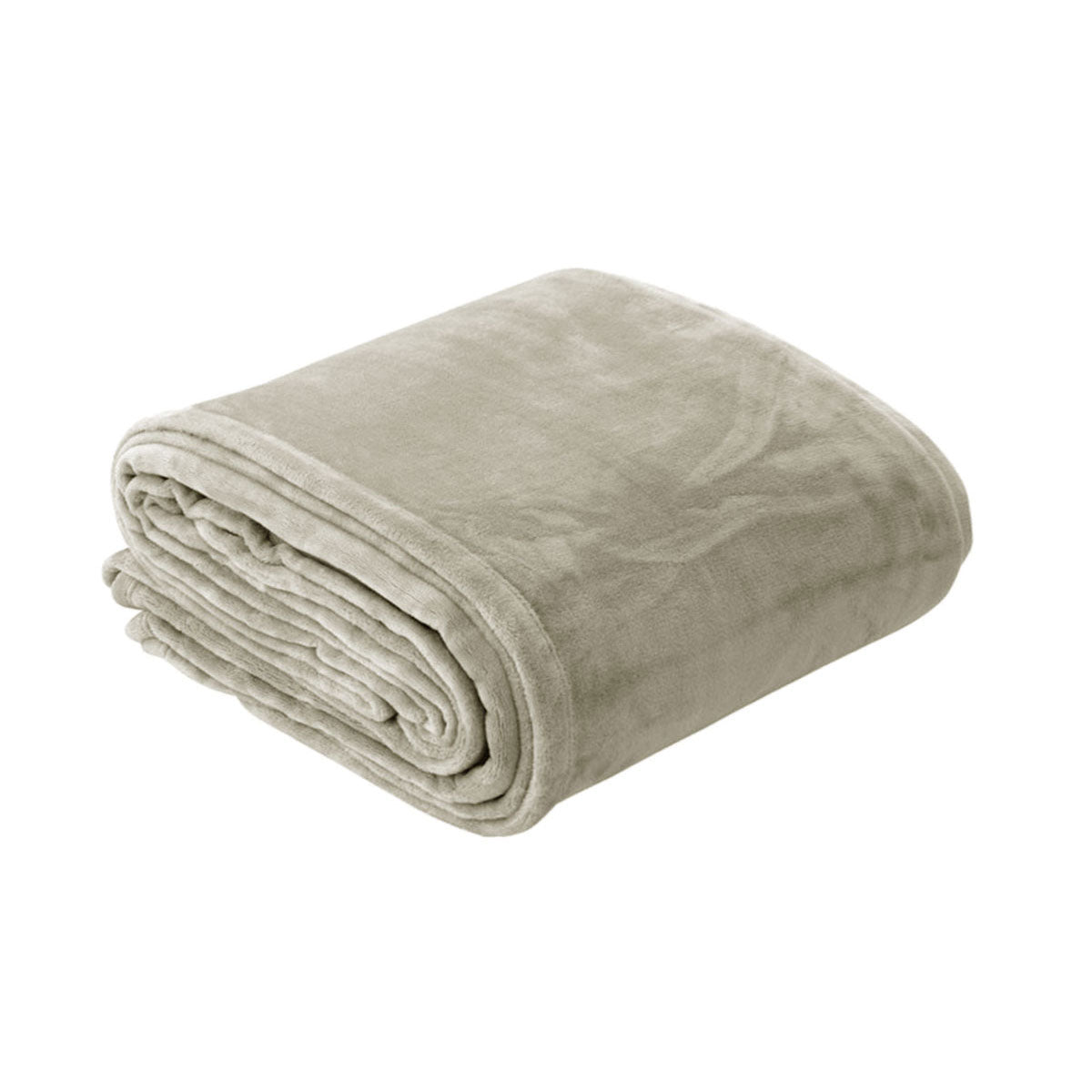 In 2 Linen 350GSM Plush Ultra Soft Velvet Touch Blanket Taupe Double/Queen