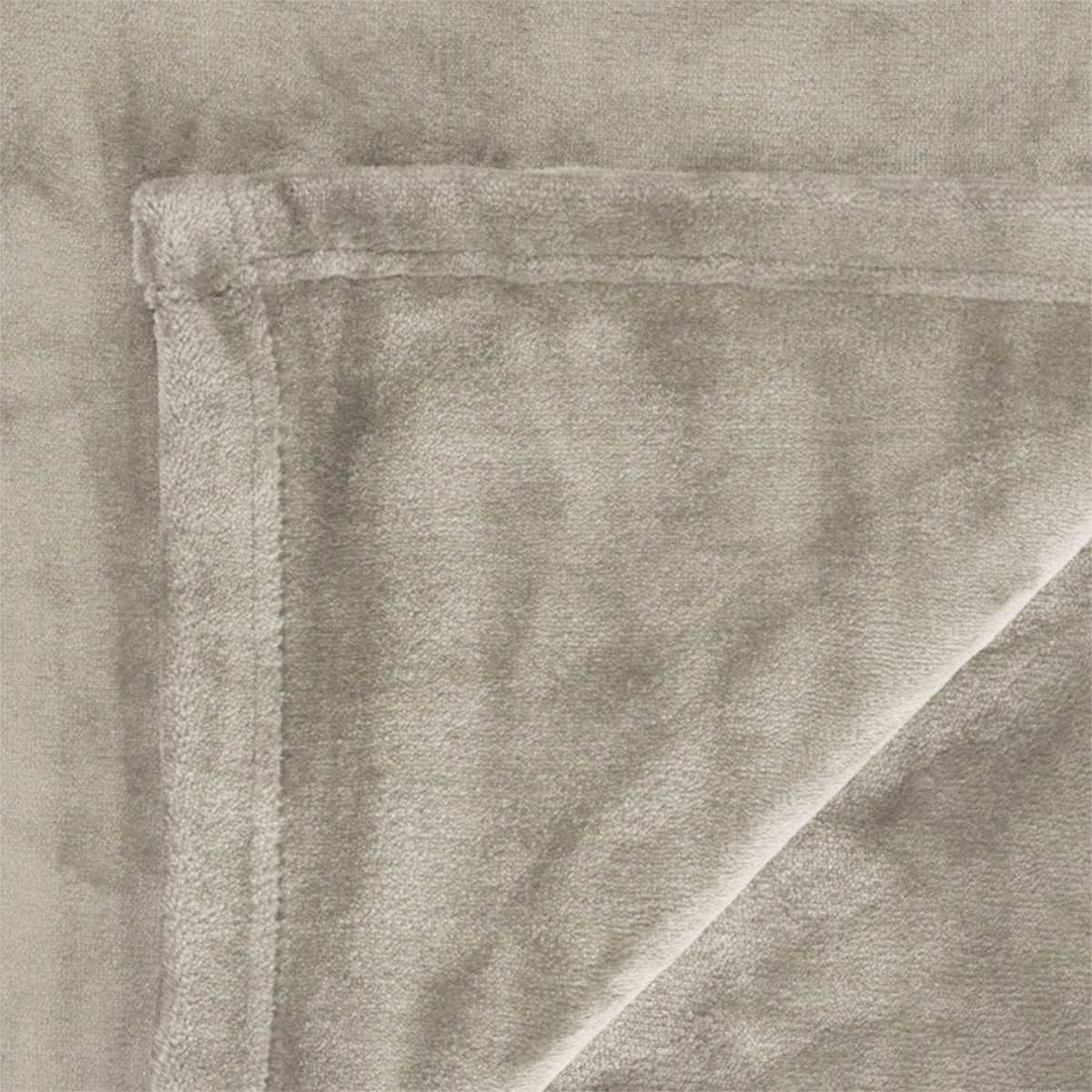 In 2 Linen 350GSM Plush Ultra Soft Velvet Touch Blanket Taupe Double/Queen