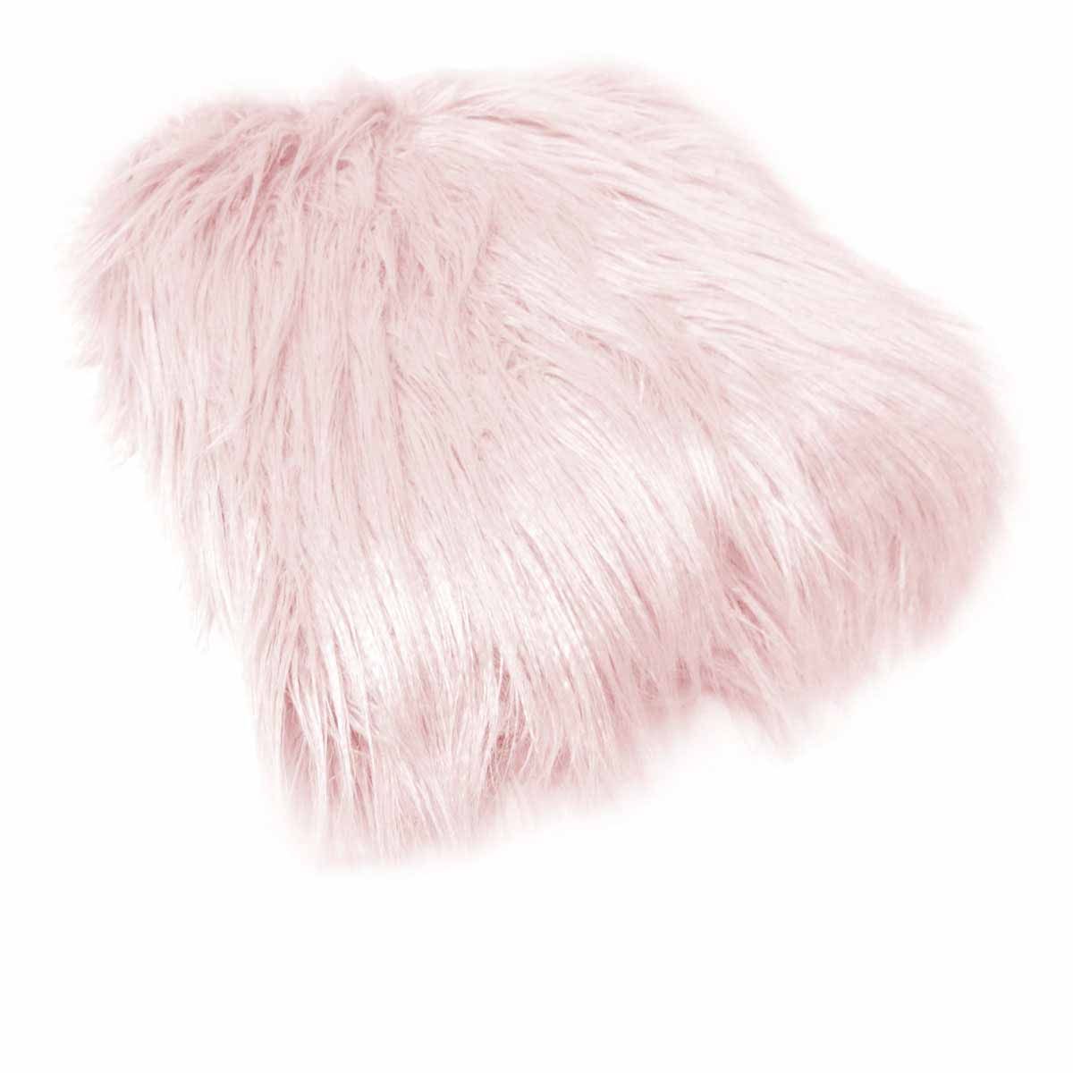 Mia Luxury Long Hair Faux Fur Throw Rug 127 x 152 cm Pale Pink