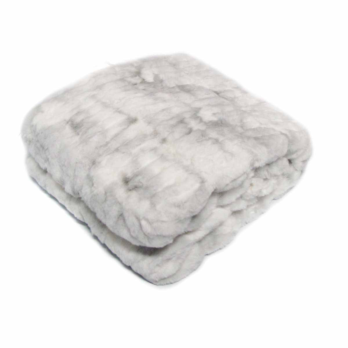 Meadow Soft Faux Fur Throw Rug 127 x 152 cm Arctic Fox