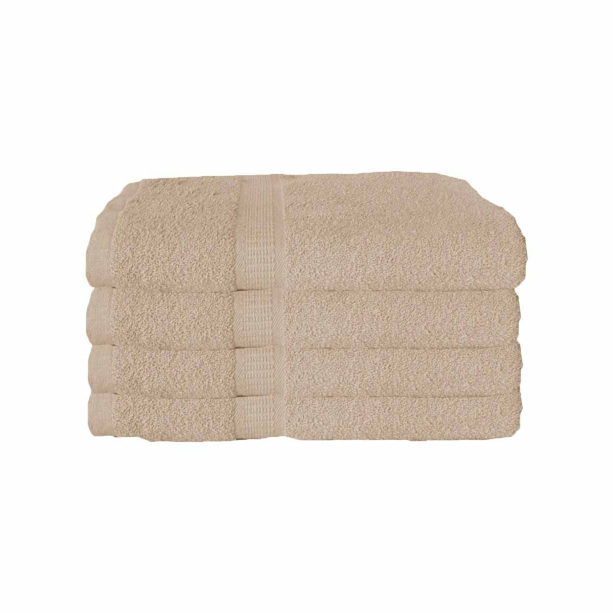 600GSM Set of 4 Combed Cotton Bath Towels 70 x 140 cm Latte (aka Frappe)