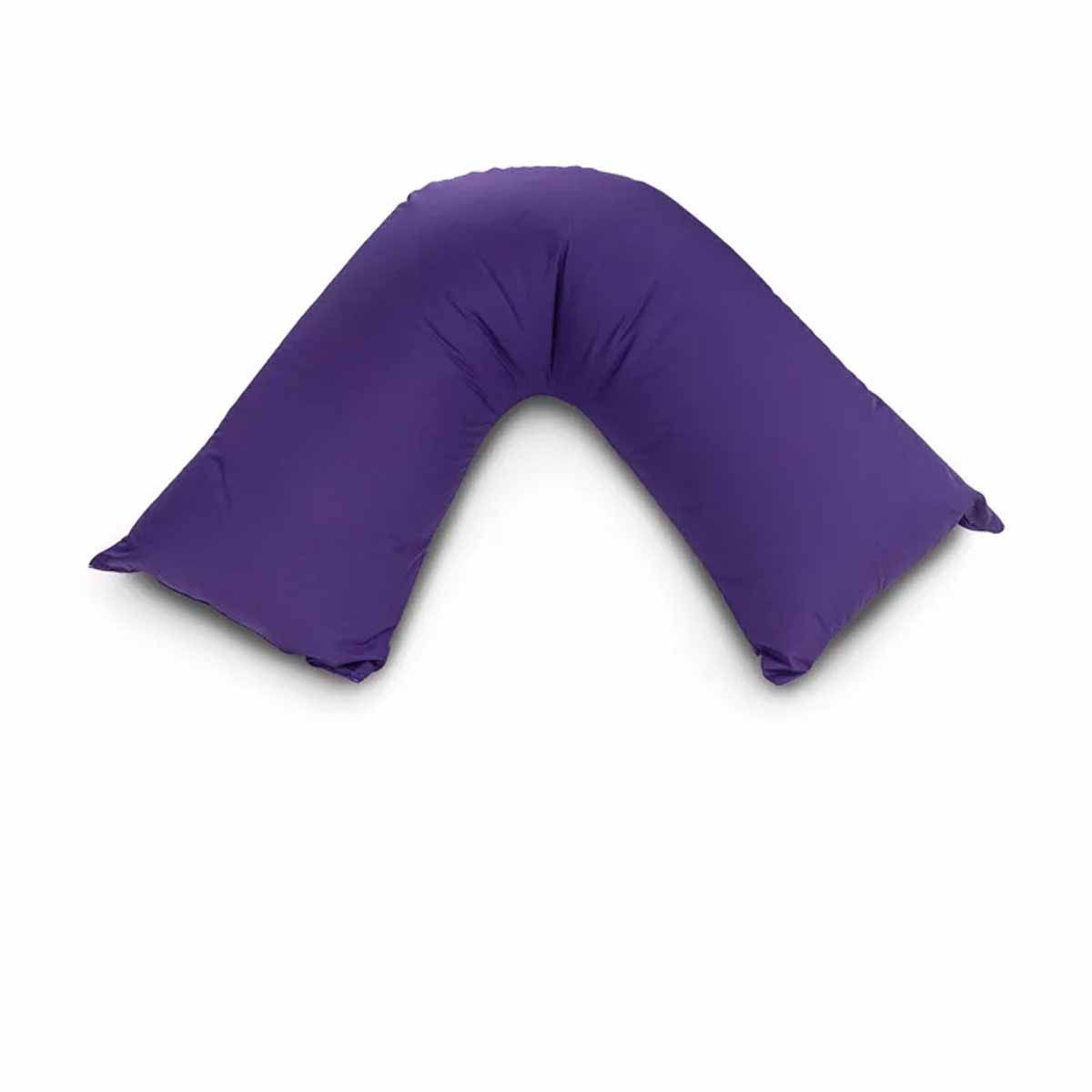 Easyrest Aus Made Medium Support Filled V Shape Pillow 64 x 39 cm Purple