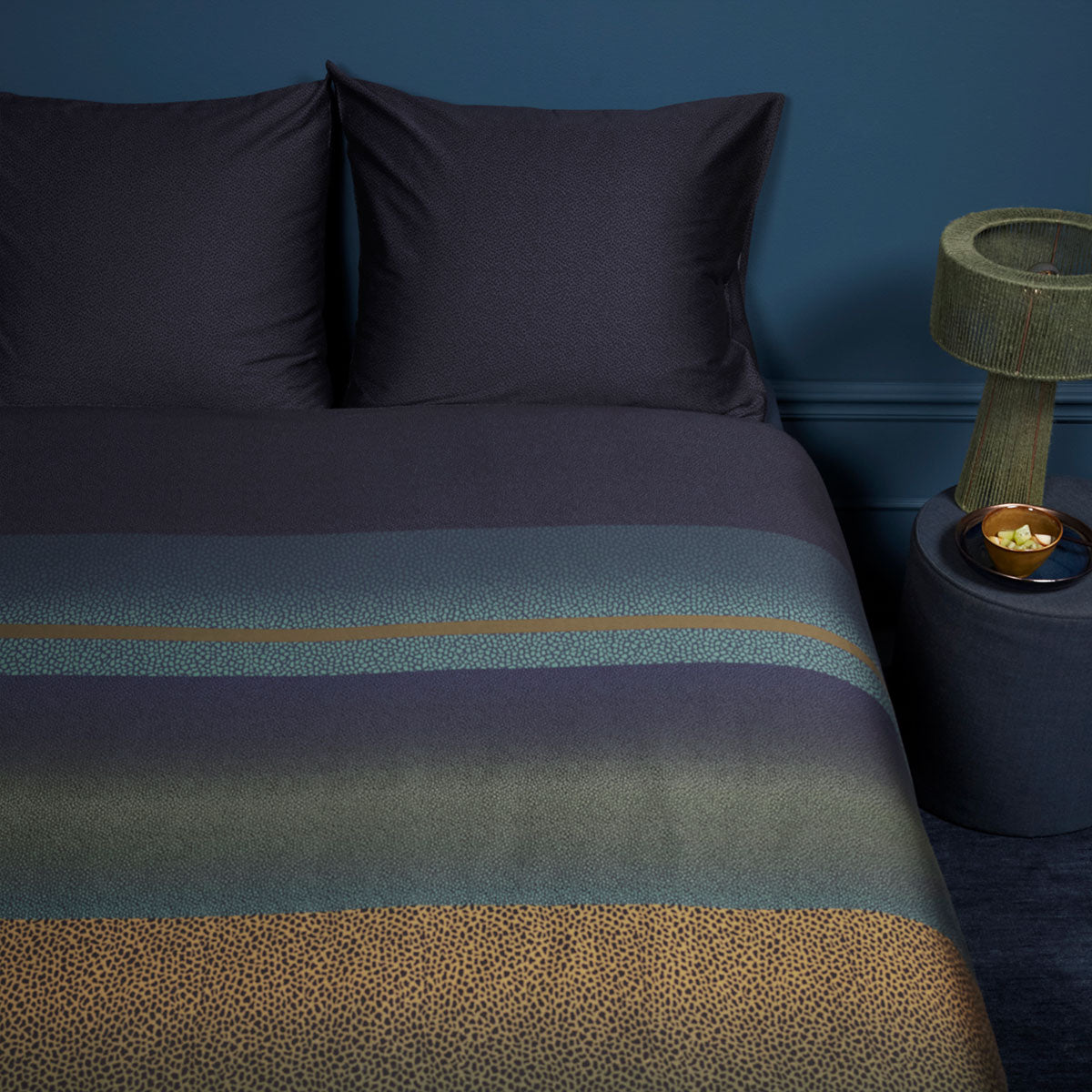 Bedding House Lenny Blue Cotton Quilt Cover Set Queen