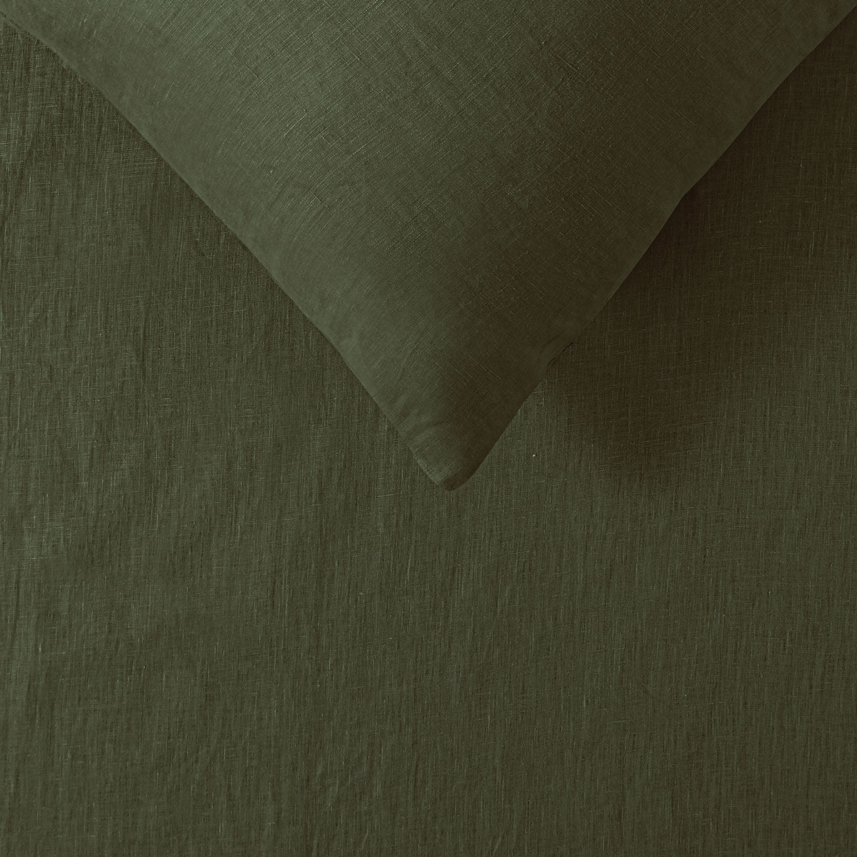 100% Linen Olive Quilt Cover Set Super King