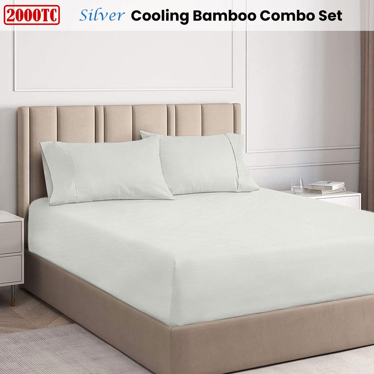 Ramesses Silver 2000TC Cooling Bamboo Combo Set Queen