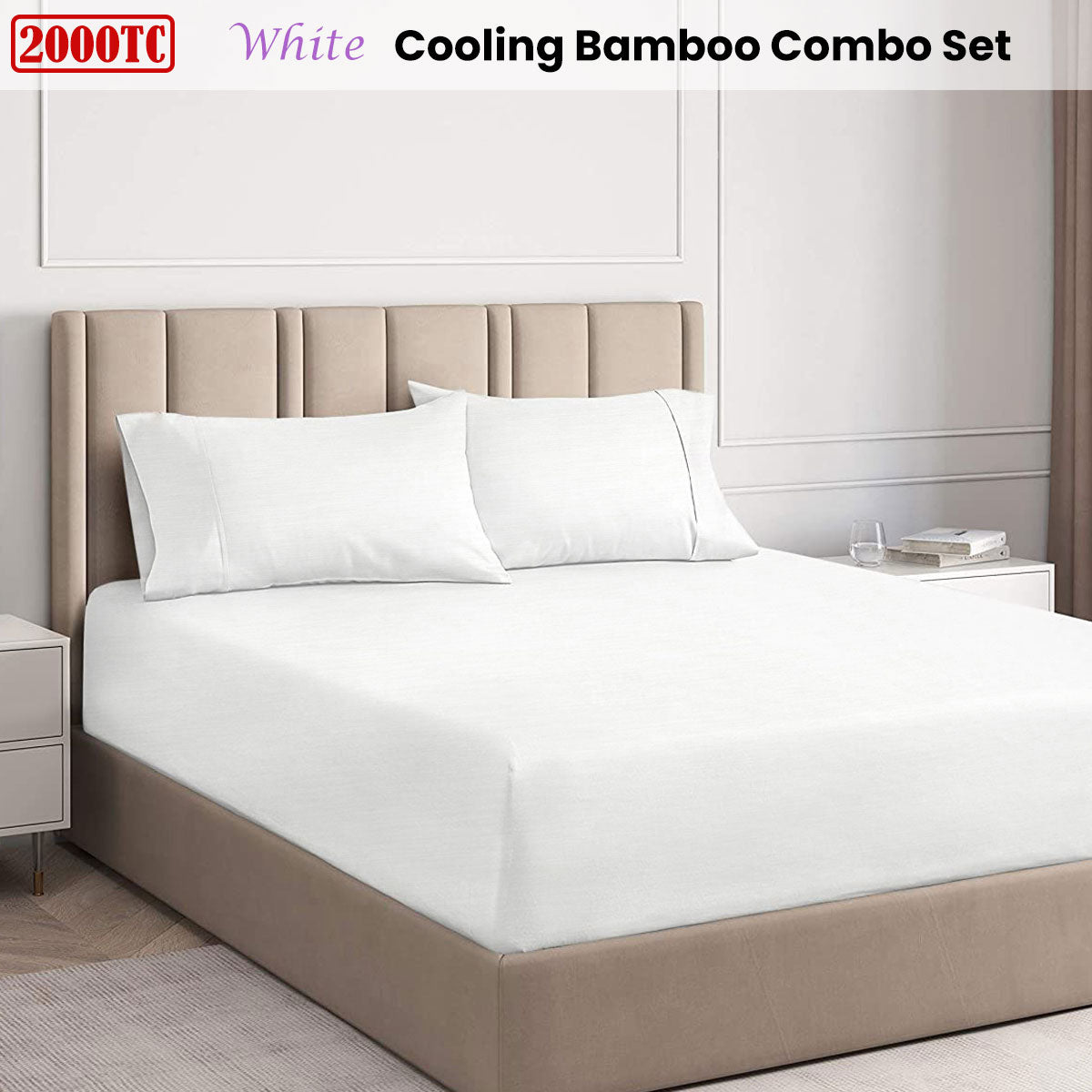 Ramesses White 2000TC Cooling Bamboo Combo Set King