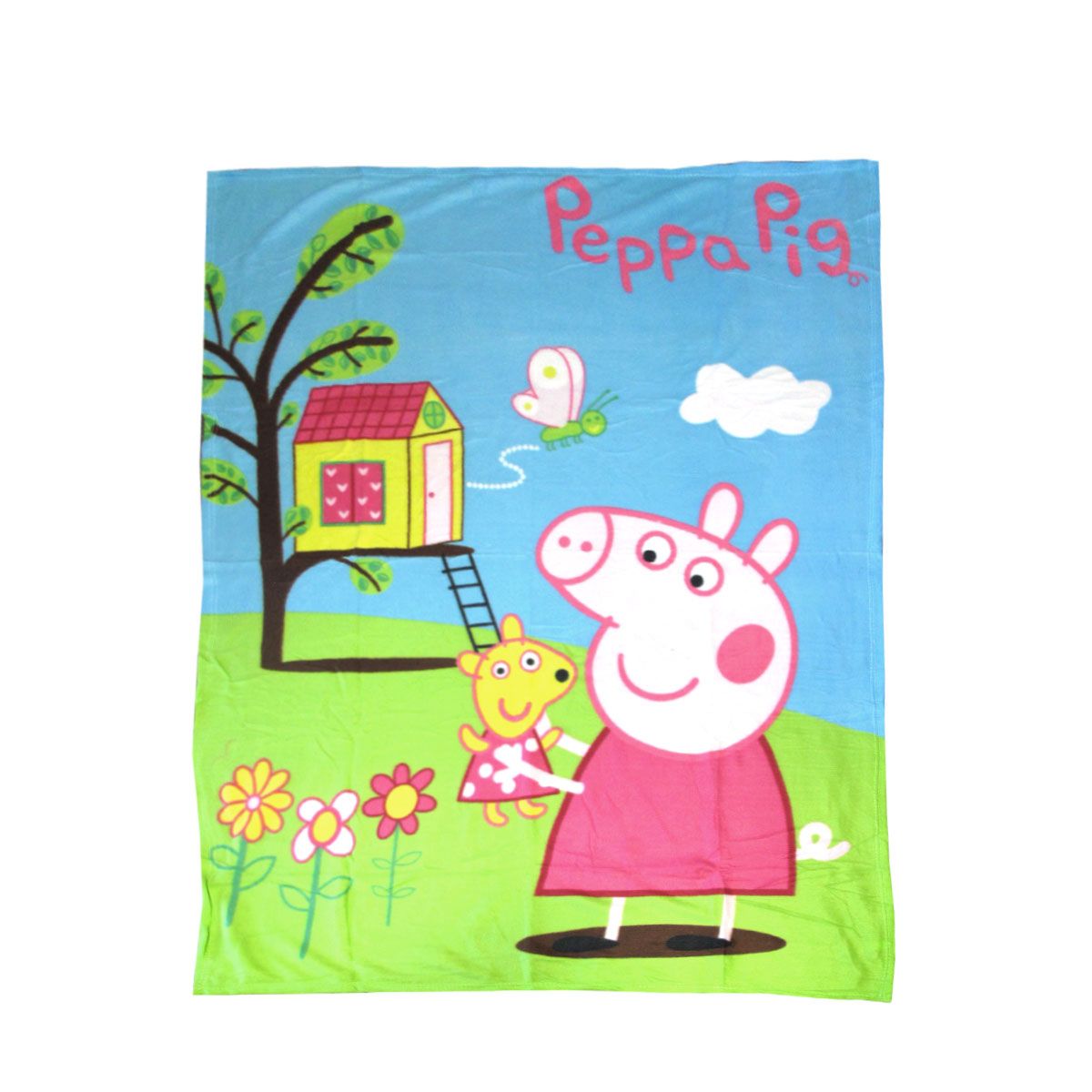 Peppa Pig Tree House Printed Polar Fleece Throw Rug 130 x 160 cm