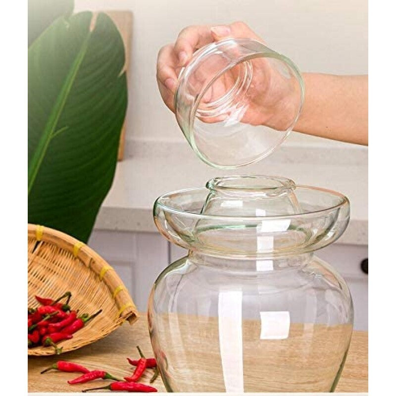 Premium Chinese and Korean Fermentation Pickle Glass Jar Kimchi Sauerkraut Canisters & Jars Small 2.5L