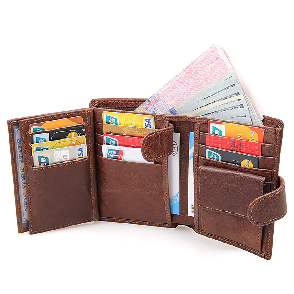 Genuine leather men wallets High-quality Multi card short… - V462-FB-77-01