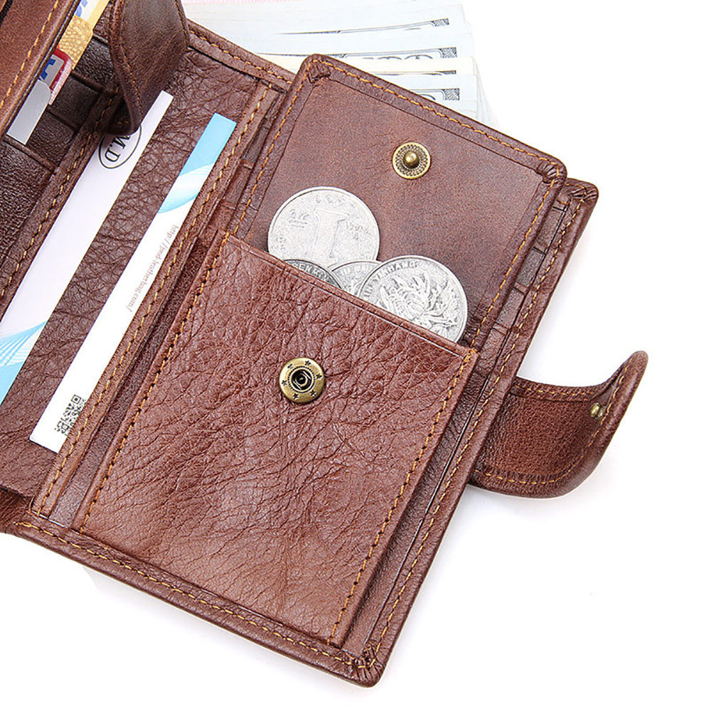Genuine leather men wallets High-quality Multi card short… - V462-FB-77-01