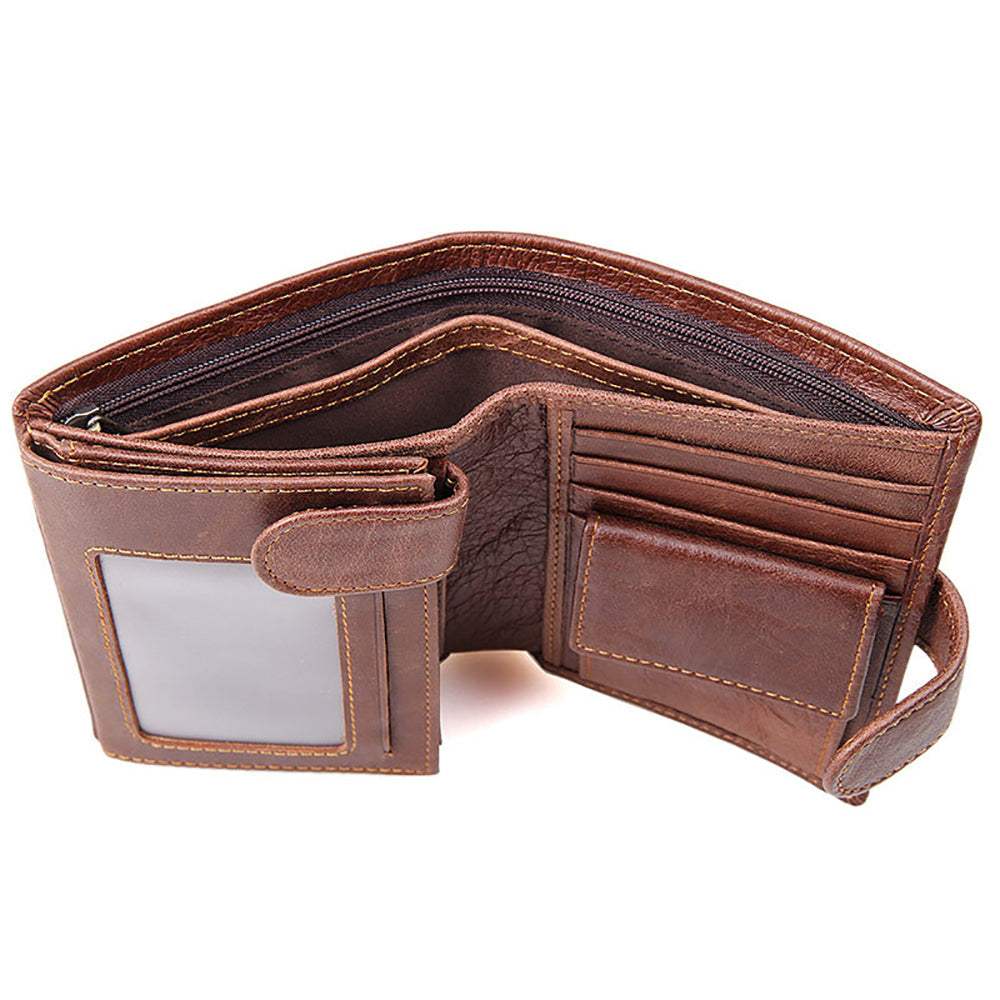 Genuine leather men wallets High-quality Multi card short… - V462-FB-77-01