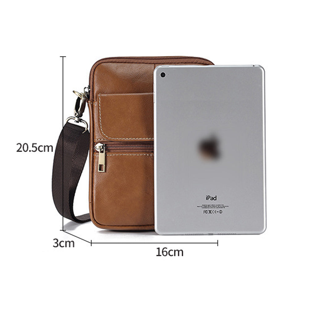 Genuine leather men's crossbody bag oiled wax leather Satchel… - V462-FB-90-01