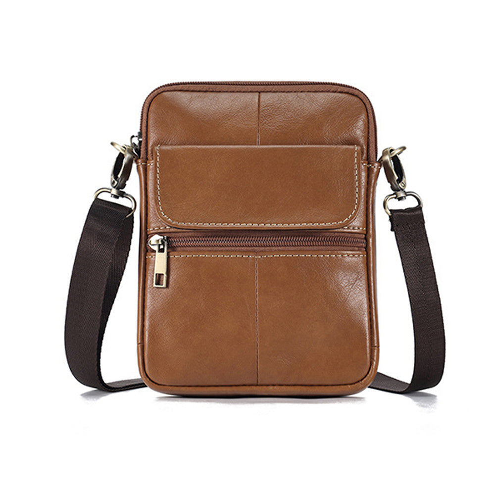 Genuine leather men's crossbody bag oiled wax leather Satchel… - V462-FB-90-03