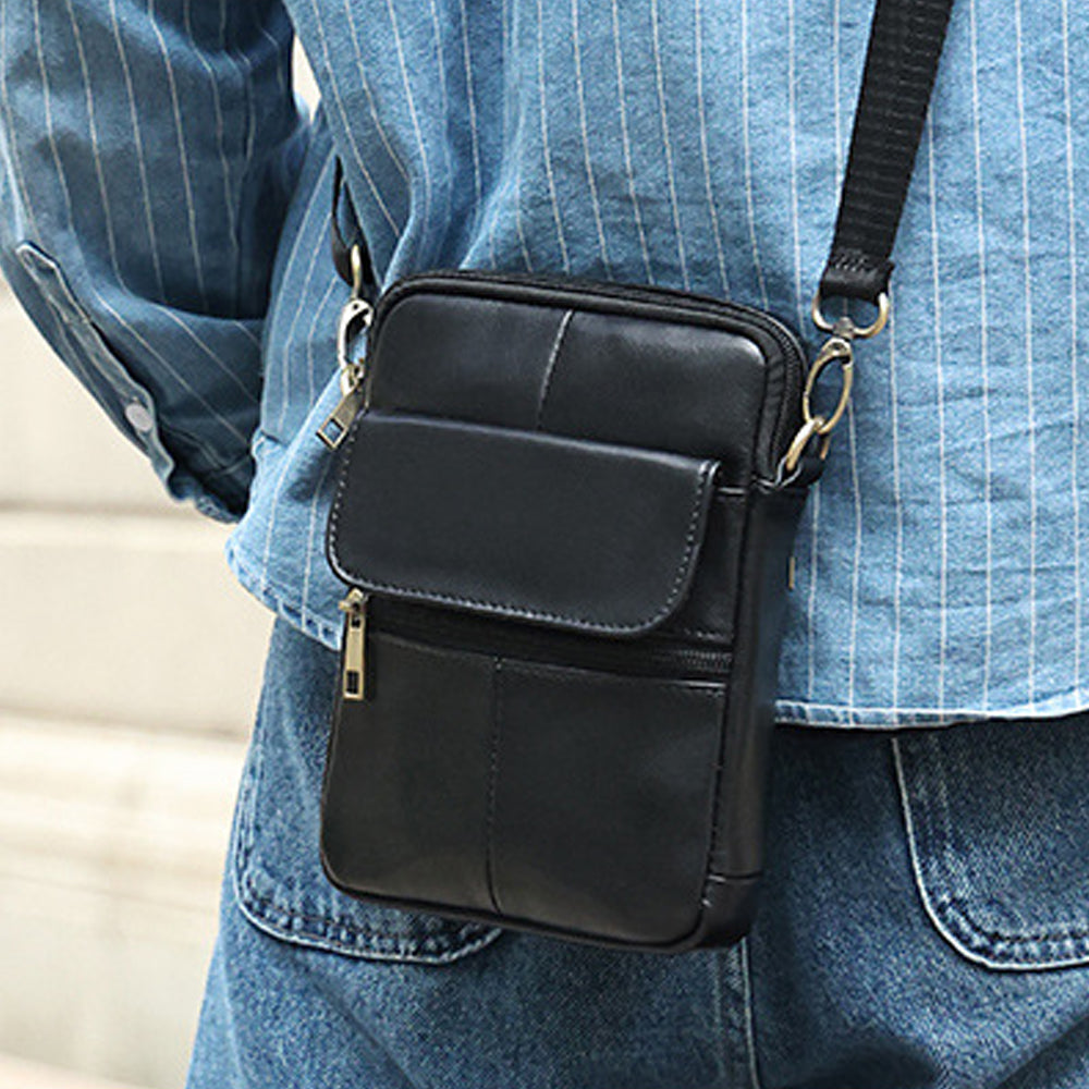 Genuine leather men's crossbody bag oiled wax leather Satchel… - V462-FB-90-03
