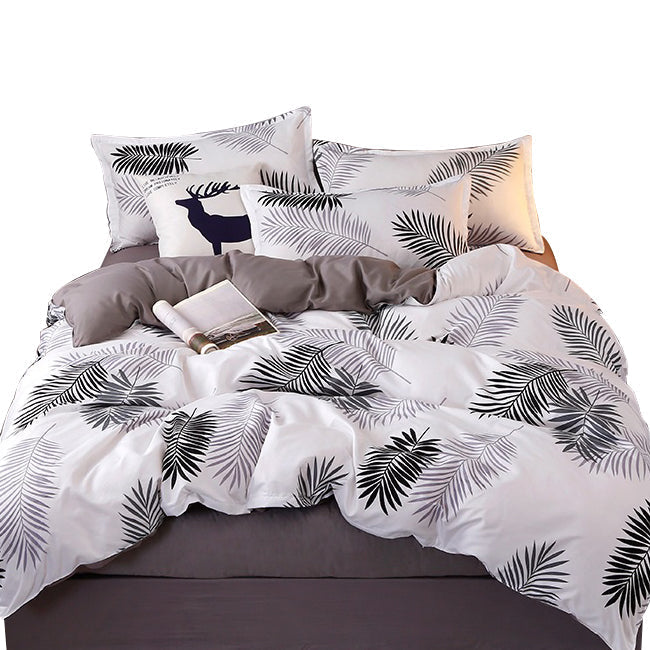 Palm Leaves Pattern Aloe Cotton Flat Sheet Quilt Cover… - V462-H-05-06