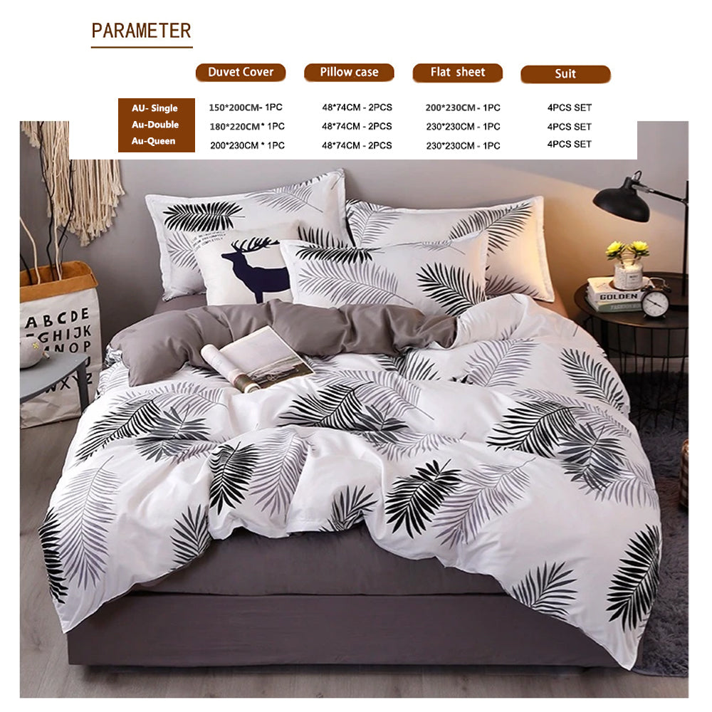 Palm Leaves Pattern Aloe Cotton Flat Sheet Quilt Cover… - V462-H-05-06