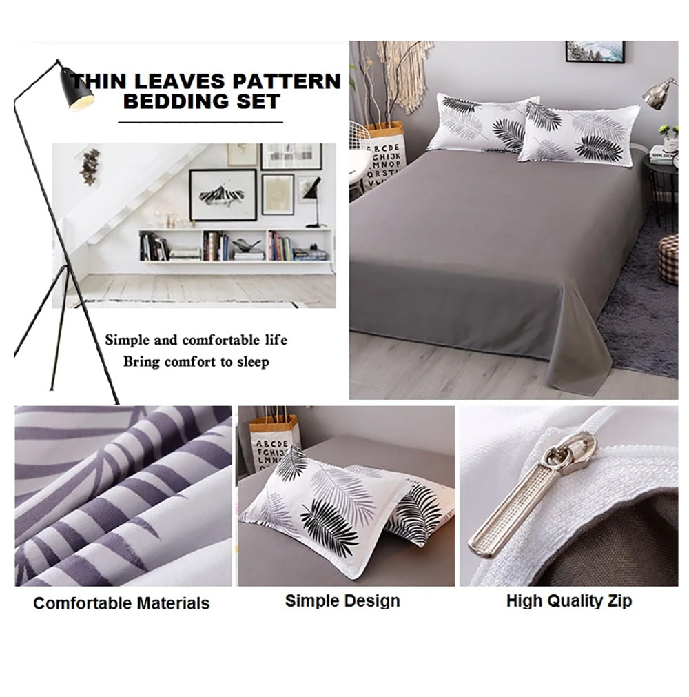 Palm Leaves Pattern Aloe Cotton Flat Sheet Quilt Cover… - V462-H-05-06
