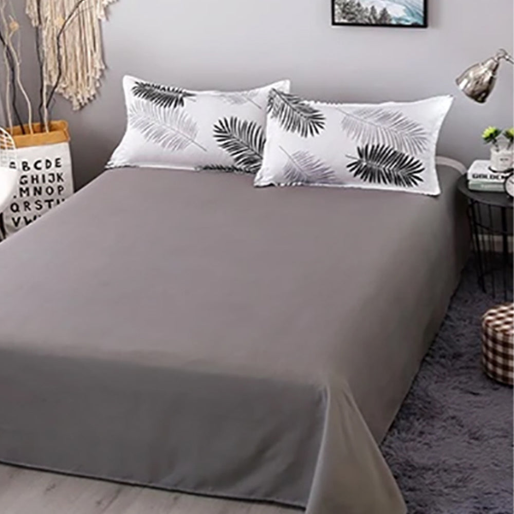 Palm Leaves Pattern Aloe Cotton Flat Sheet Quilt Cover… - V462-H-05-06