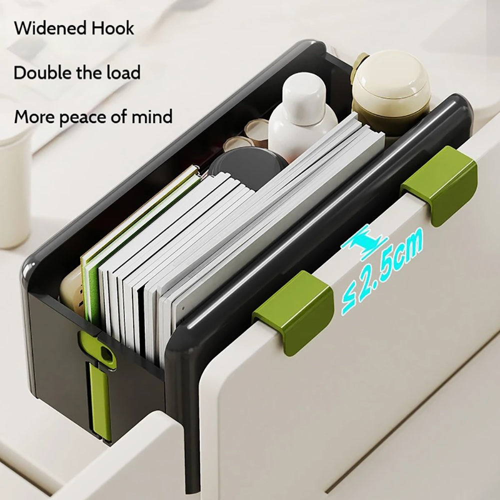 Foldable Hanging Storage Box No Drilling Required - mounted Organizer (White)