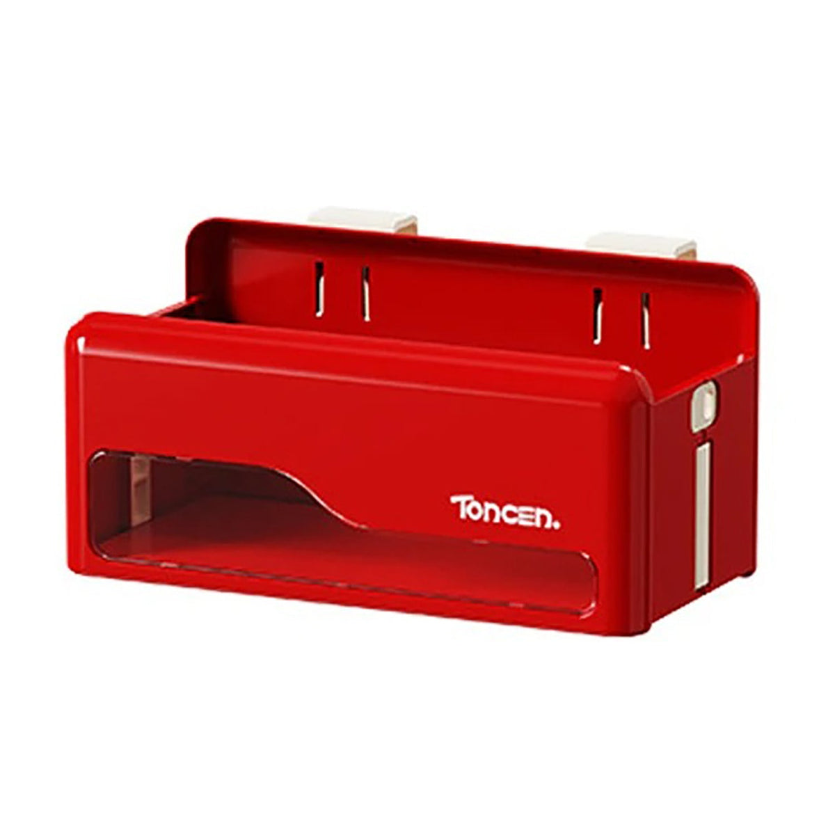 Foldable Hanging Storage Box No Drilling Required - mounted Organizer (Red)