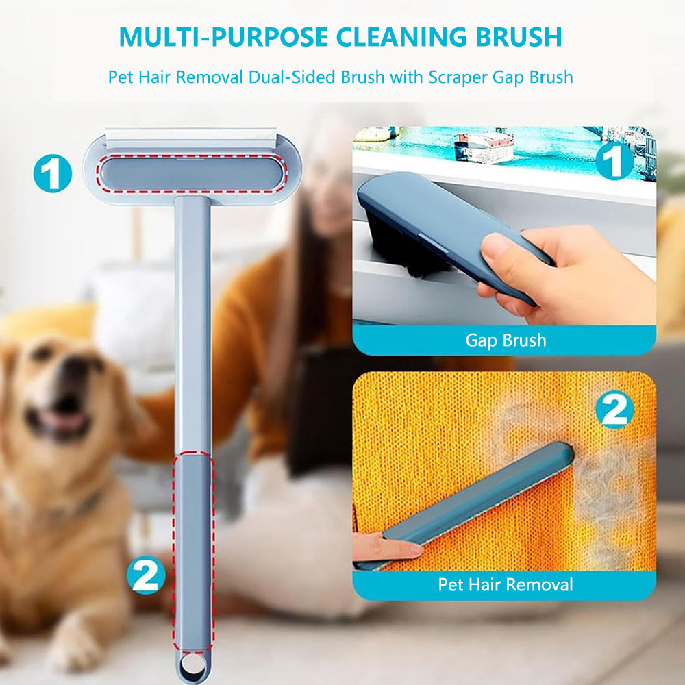 Multi - Purpose Cleaning Brush Pet Hair - Sided Brush with Scraper Gap Brush