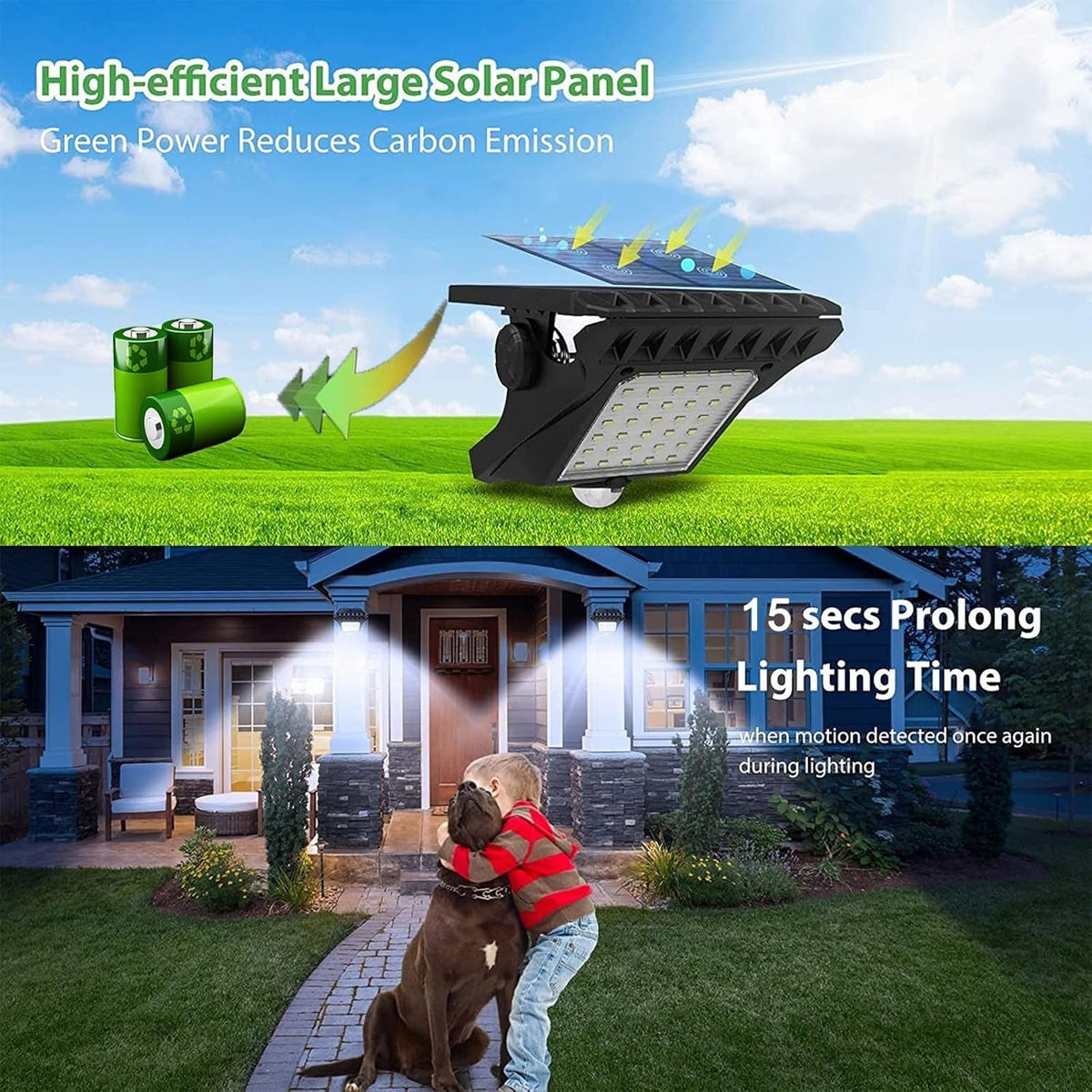 Clip - On Solar LED Light Outdoor Motion Sensor 45 LEDs IP65 Waterproof