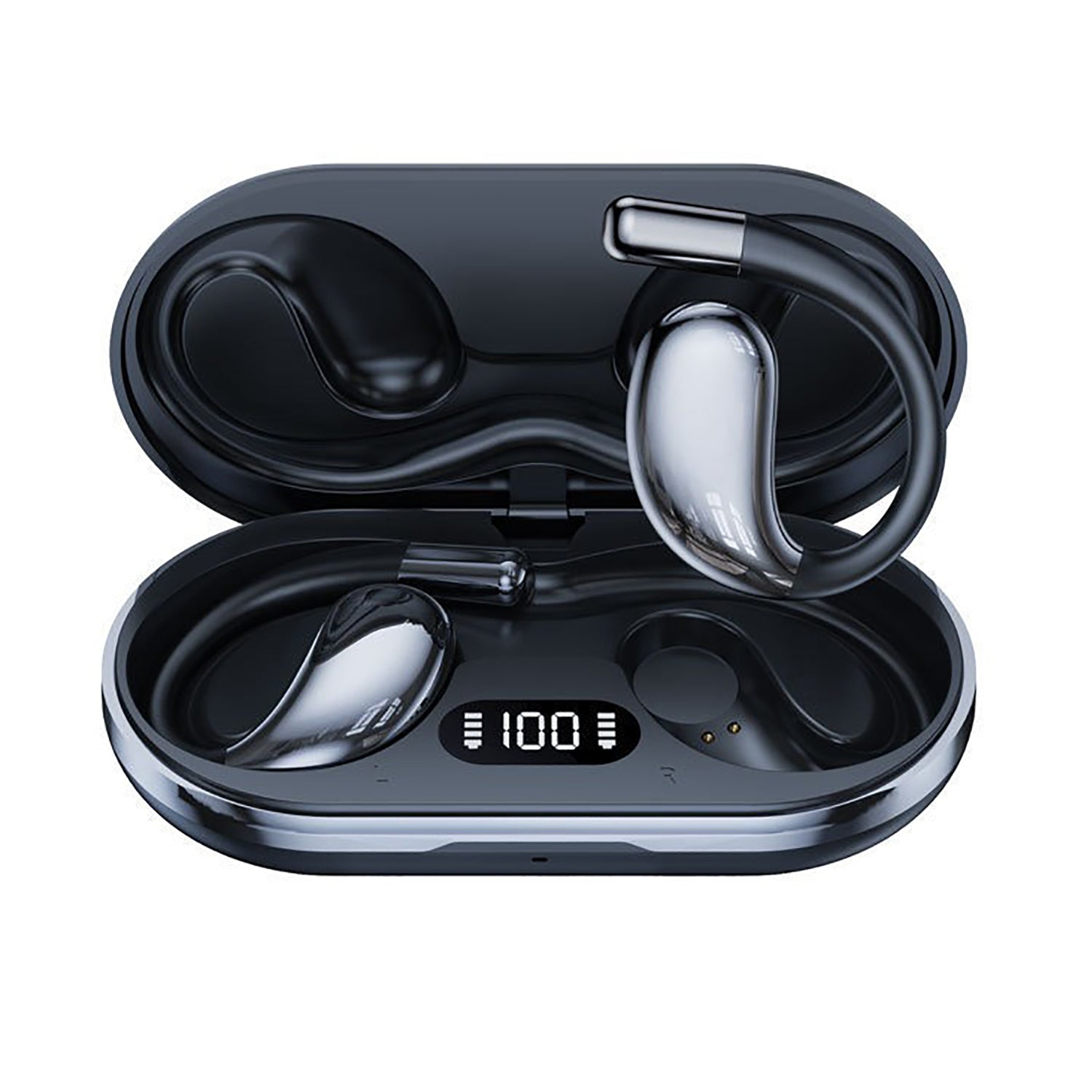 Wireless Earhook Sports Headphones Open - Ear - Resistant Earphones (Black)