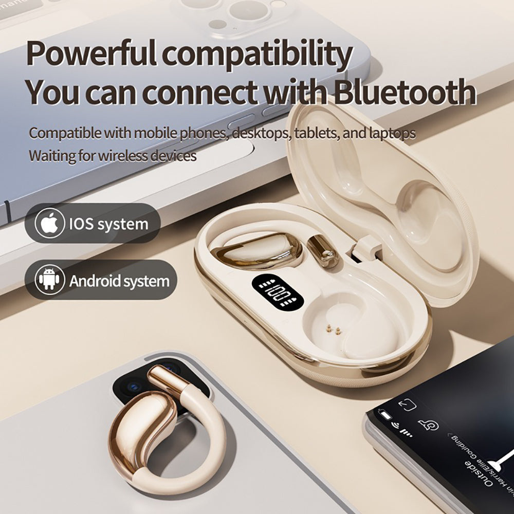 Wireless Earhook Sports Headphones Open - Ear - Resistant Earphones (Black)