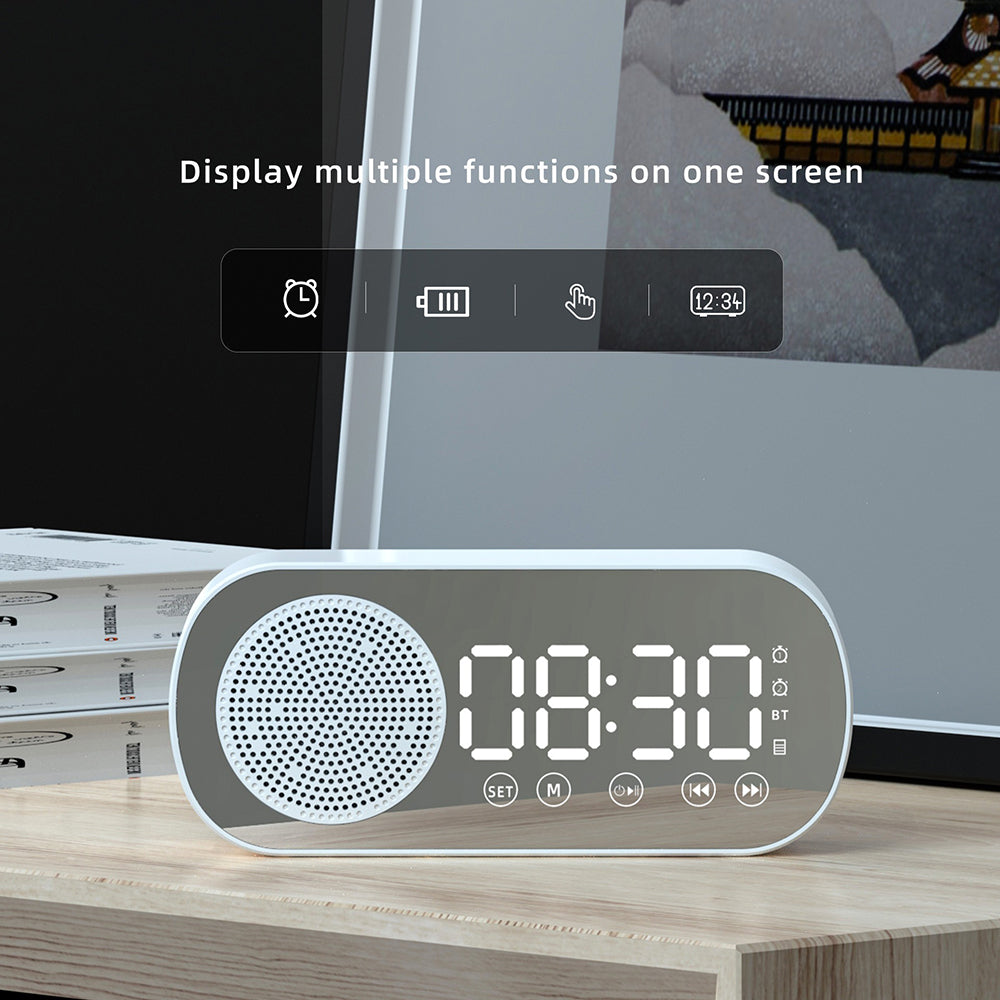 Wireless Bluetooth Speaker Alarm Clock Music Radio - Free Calling (Pink)