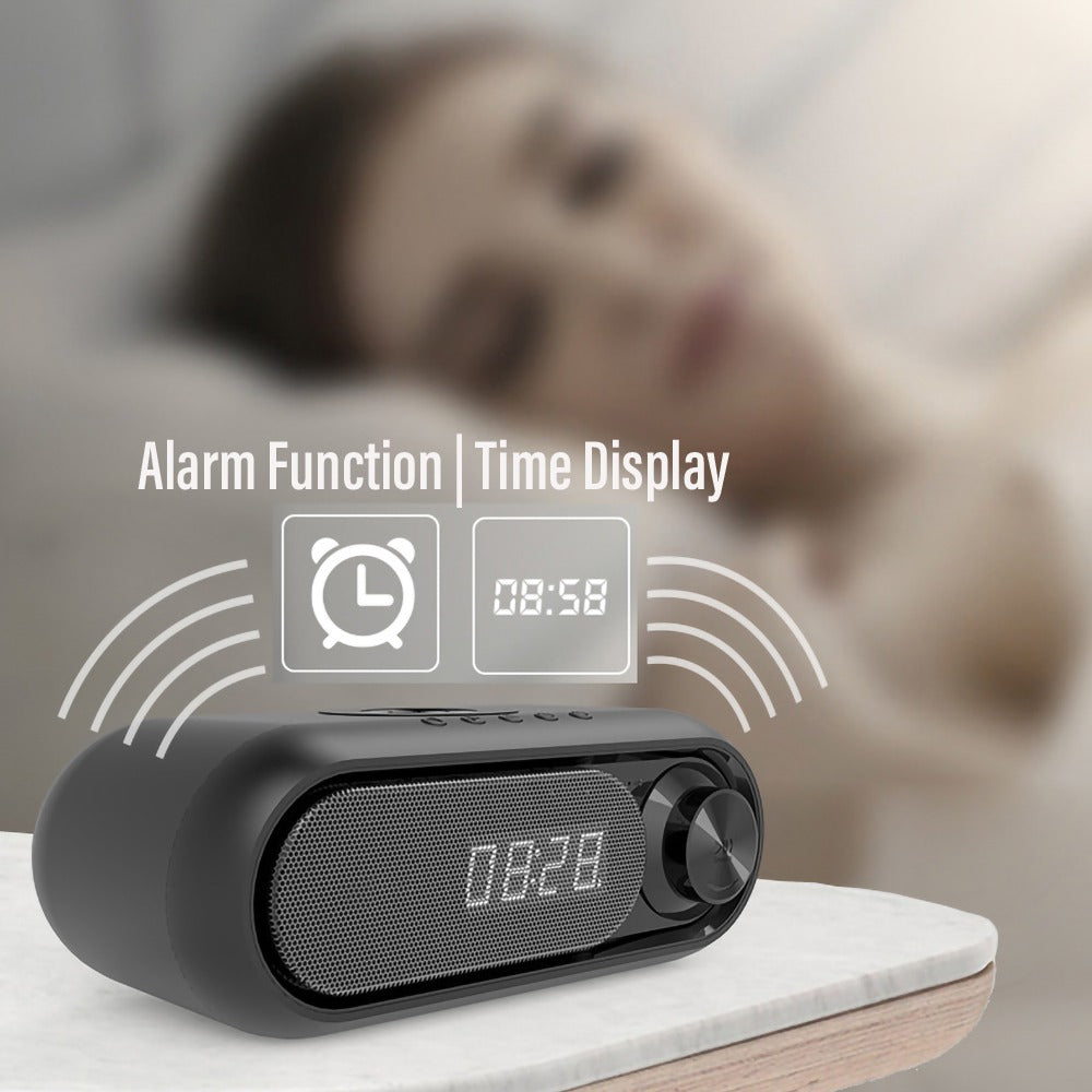 Bluetooth Speaker with 15W Wireless Charger Digital Alarm Clocks FM Radio