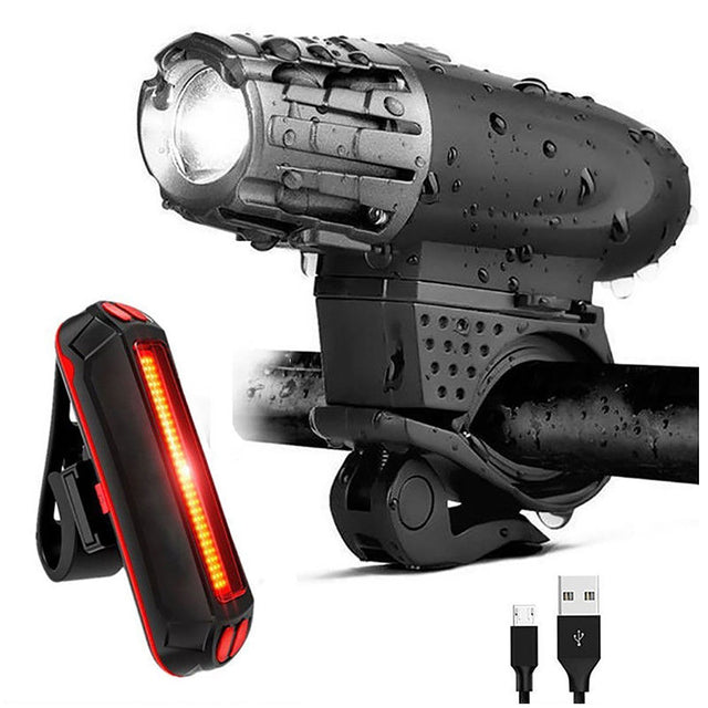 Rechargeable LED Bicycle Light USB Waterproof Cycle Headlight-Tai