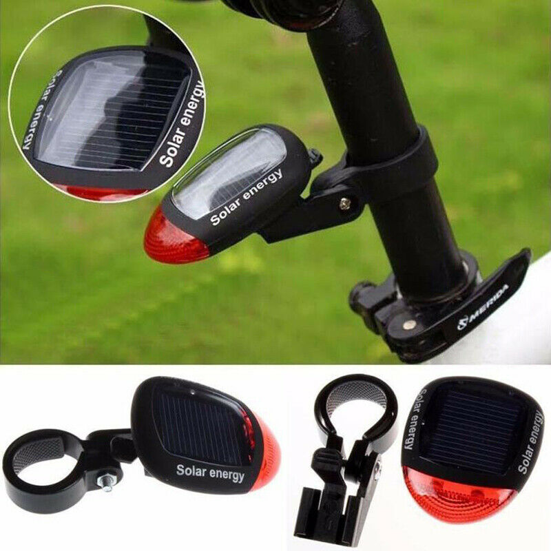 Solar Powered Bicycle Cycling Bike LED Headlight + Rear Tail… - V462-T-08-01
