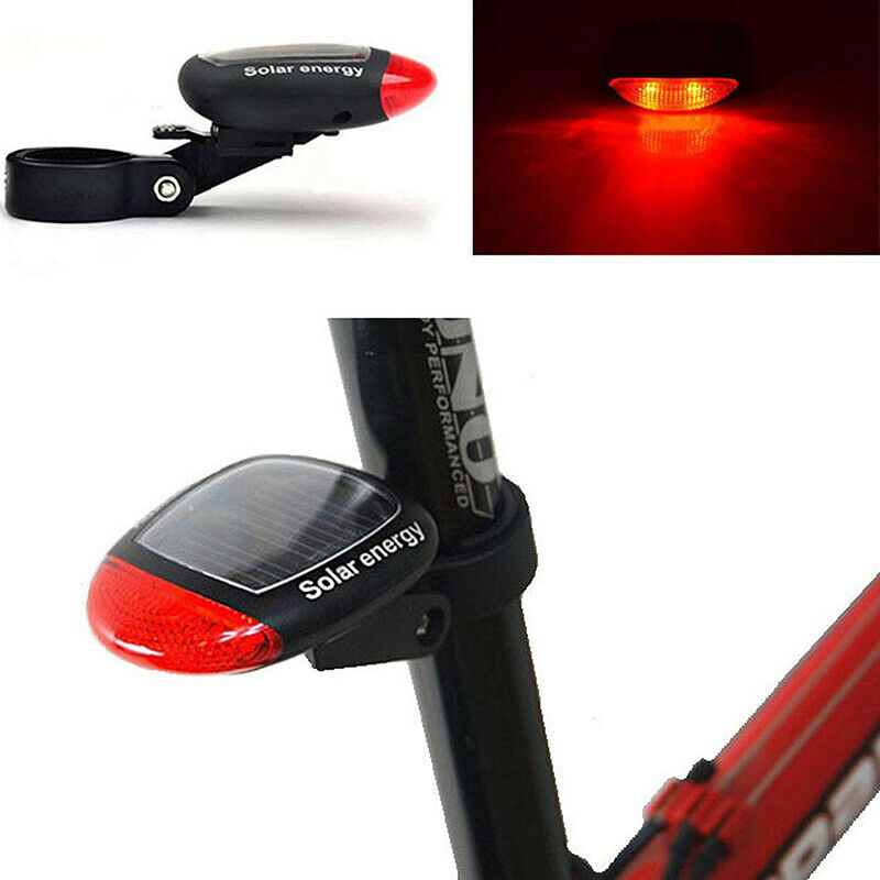 Solar Powered Bicycle Cycling Bike LED Headlight + Rear Tail… - V462-T-08-01