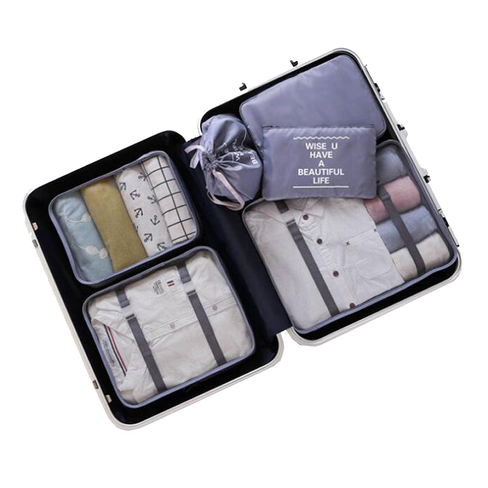 6 Pcs Waterproof Compression Packing Cubes Large Travel Luggage… - V462-T-17-02