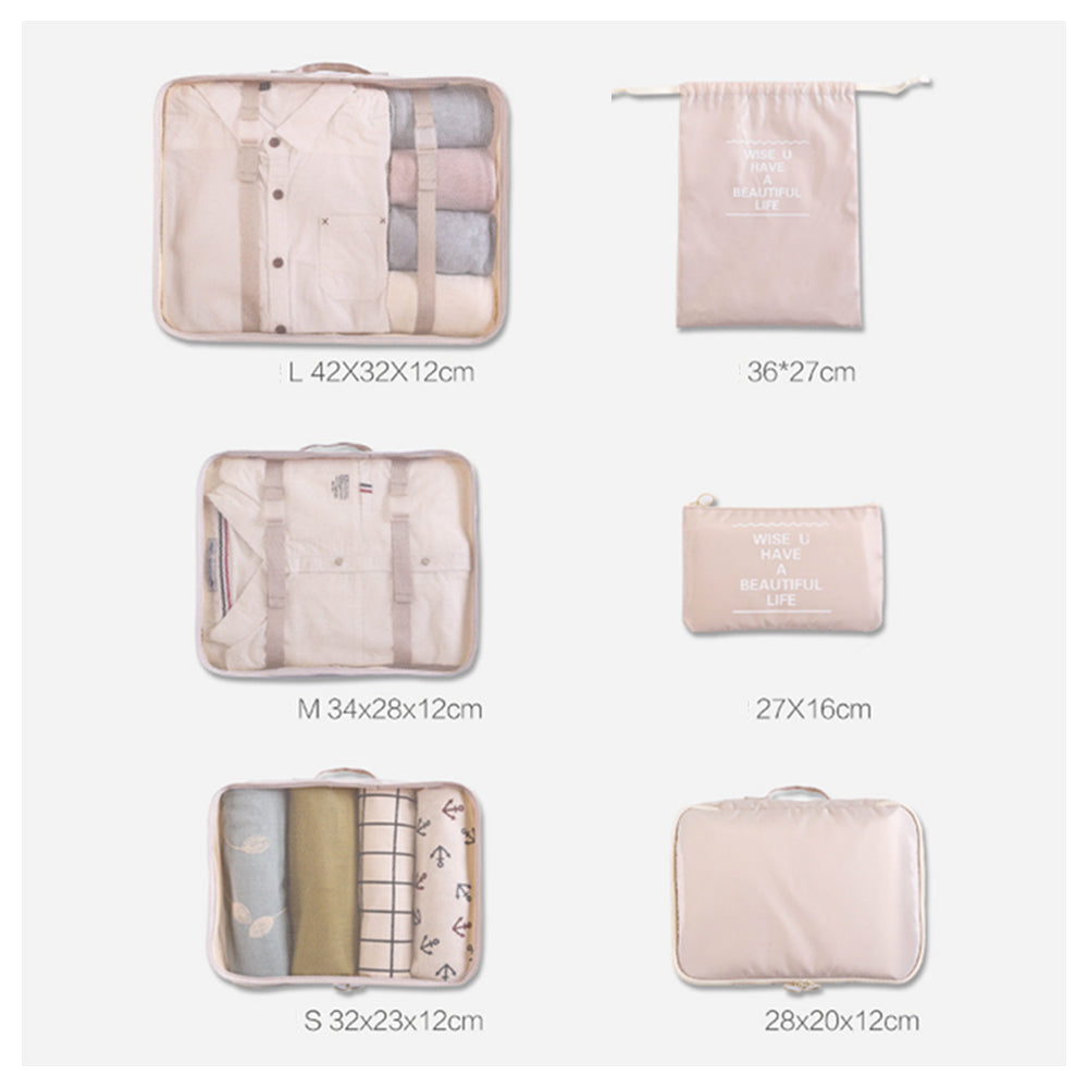 6 Pcs Waterproof Compression Packing Cubes Large Travel Luggage… - V462-T-17-02