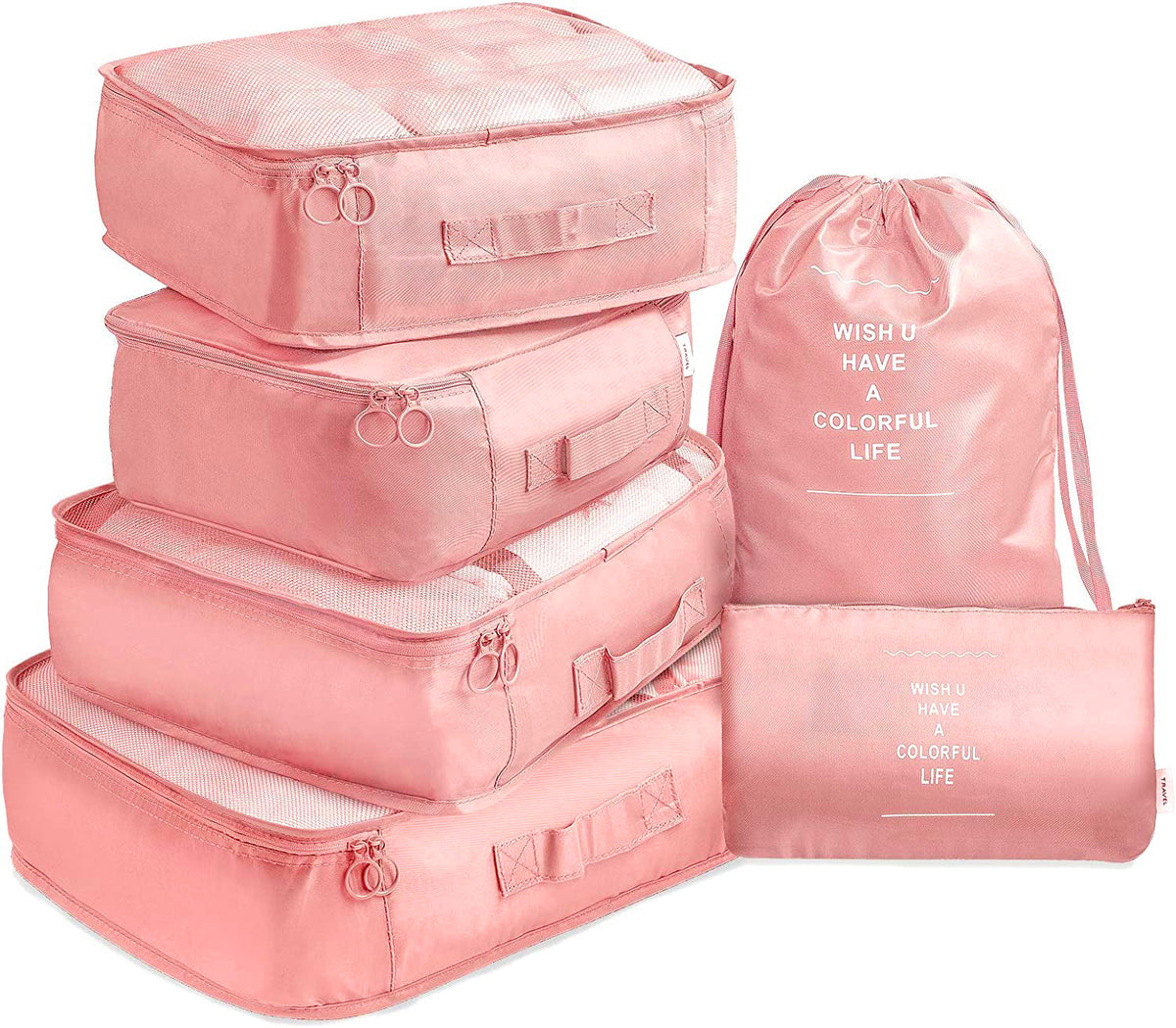 6 Pcs Waterproof Compression Packing Cubes Large Travel Luggage… - V462-T-17-03