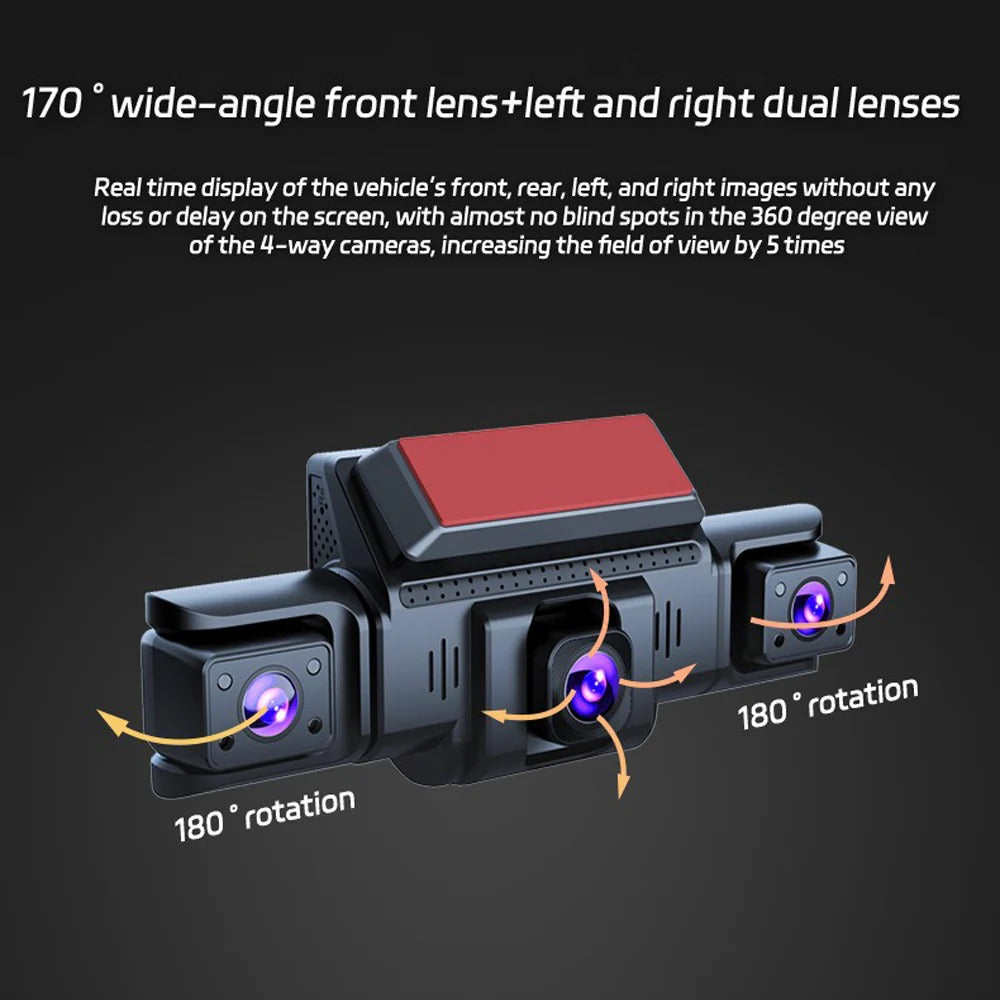 4 Channel 5G WiFi Dashcam FHD 1080P 170～ Wide Angle G - Sensor with 64GB Card