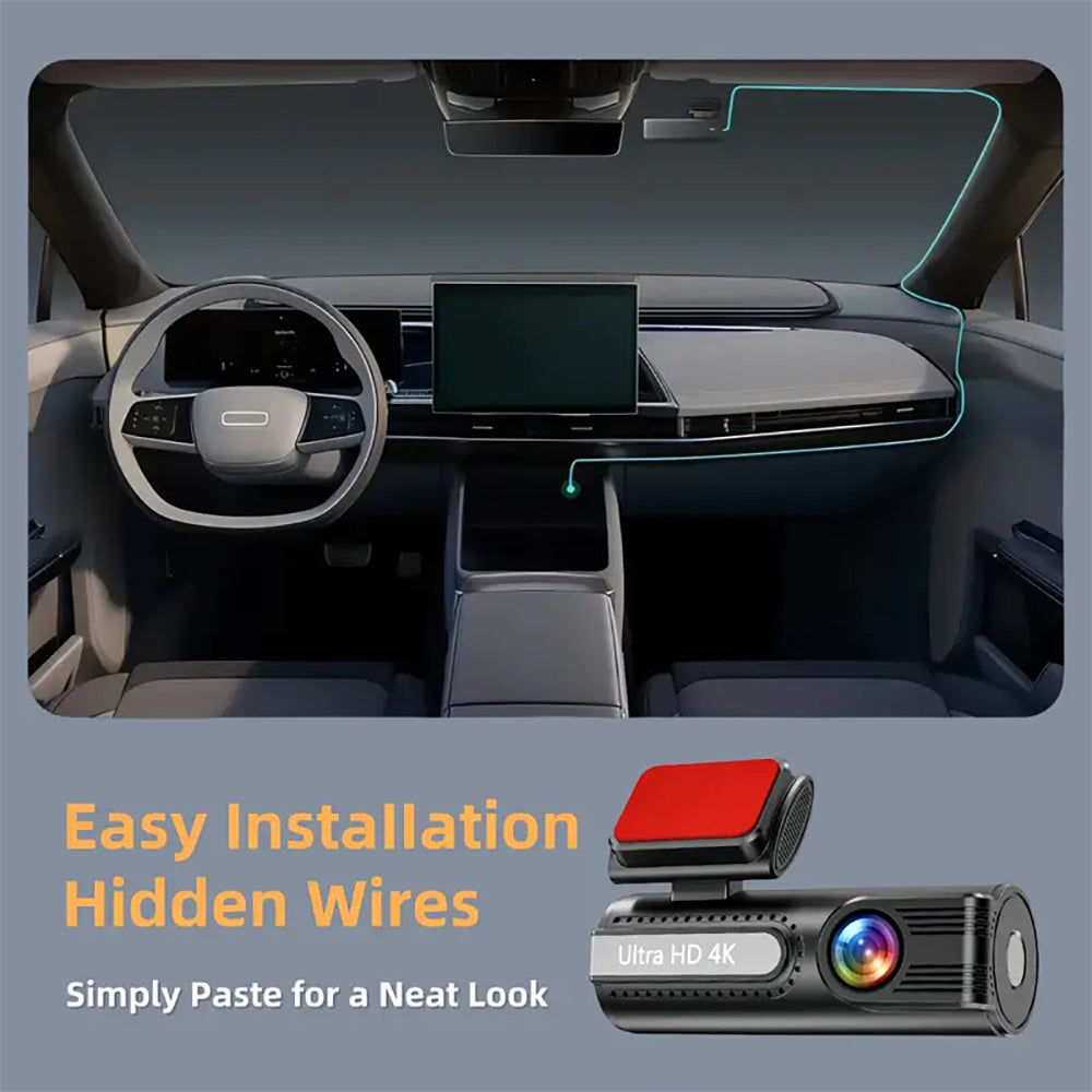 4K WiFi Car Dash Cam Dual Lens Wide Angle IPS Screen Night Vision Recording