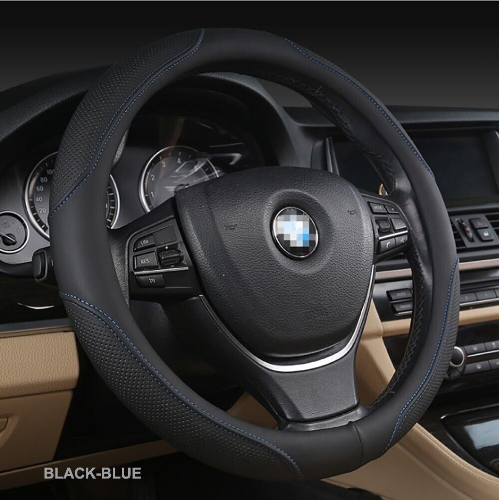 Luxury Car 37 - 38cm Steering Wheel Cover PU Leather Non - slip - red)