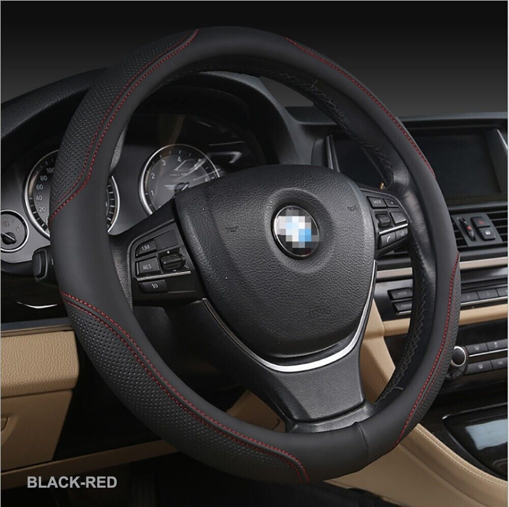 Luxury Car 37 - 38cm Steering Wheel Cover PU Leather Non - slip - blue)